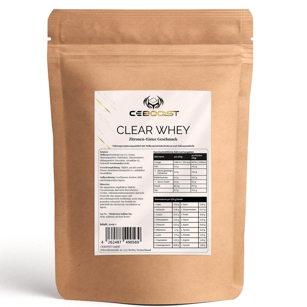 Clear Whey Protein Eistee Zitrone - 500g - ceboost
