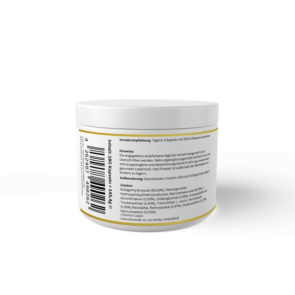 Kollagenhydrolysat PLUS Haut Haare Nägel - 180 Kapseln - ceboost