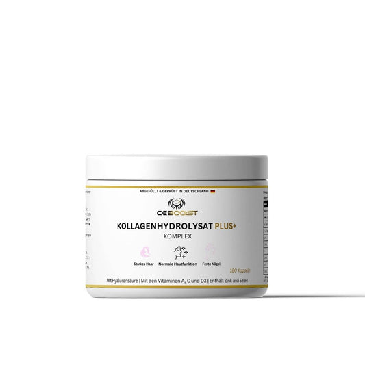 Kollagenhydrolysat PLUS Haut Haare Nägel - 180 Kapseln - ceboost