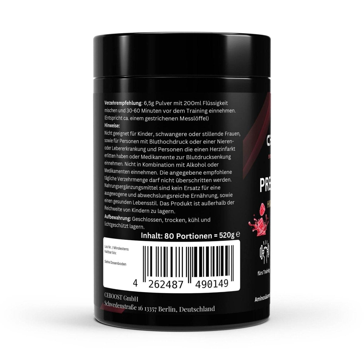 Pre - Workout Booster Himbeere - 520g - ceboost